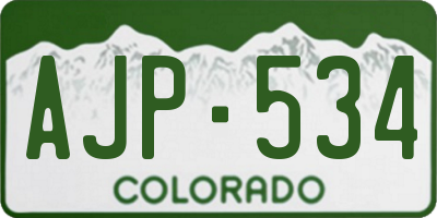 CO license plate AJP534