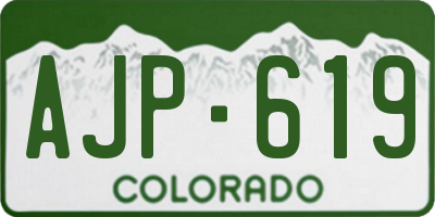 CO license plate AJP619