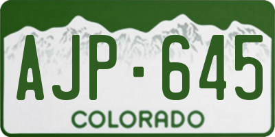 CO license plate AJP645