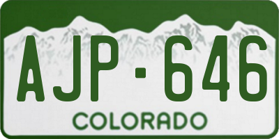 CO license plate AJP646