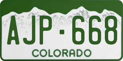 CO license plate AJP668