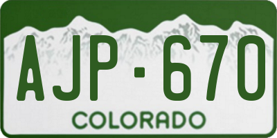 CO license plate AJP670