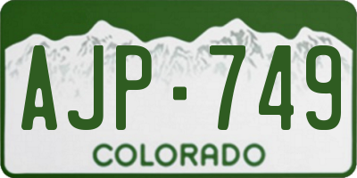 CO license plate AJP749