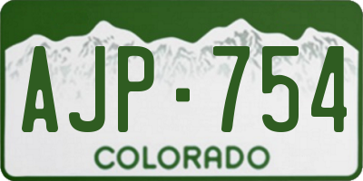 CO license plate AJP754