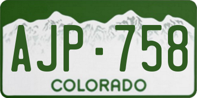 CO license plate AJP758