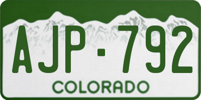 CO license plate AJP792