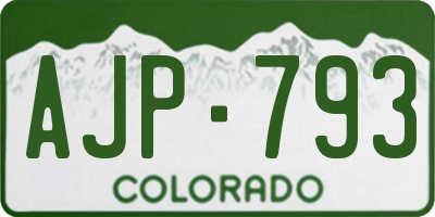 CO license plate AJP793