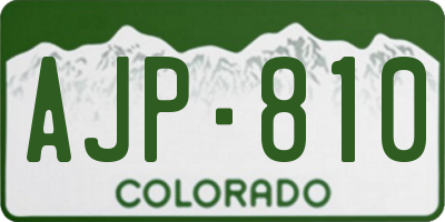 CO license plate AJP810