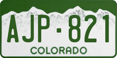 CO license plate AJP821