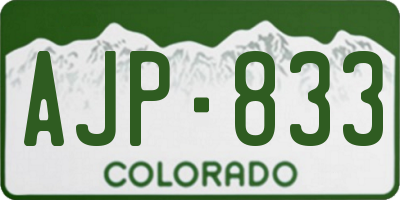 CO license plate AJP833