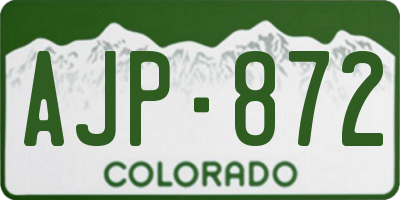 CO license plate AJP872