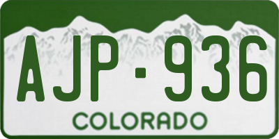 CO license plate AJP936