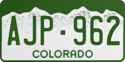 CO license plate AJP962