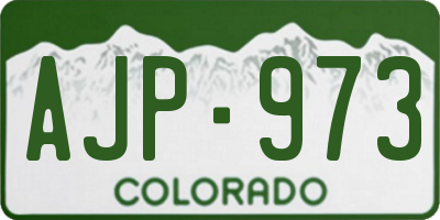 CO license plate AJP973