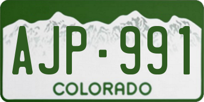 CO license plate AJP991