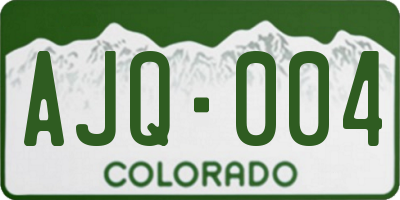 CO license plate AJQ004