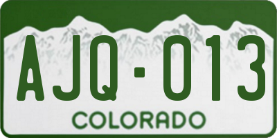 CO license plate AJQ013