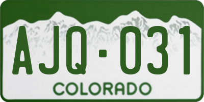 CO license plate AJQ031