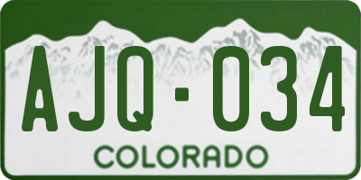 CO license plate AJQ034