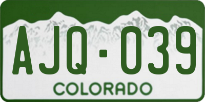 CO license plate AJQ039