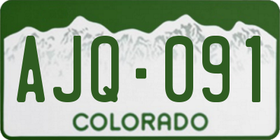 CO license plate AJQ091