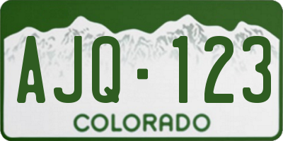 CO license plate AJQ123
