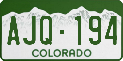 CO license plate AJQ194