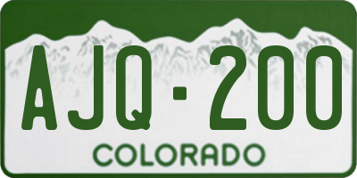 CO license plate AJQ200
