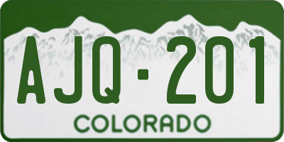 CO license plate AJQ201