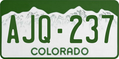 CO license plate AJQ237