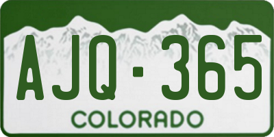 CO license plate AJQ365