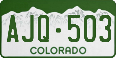 CO license plate AJQ503