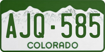 CO license plate AJQ585