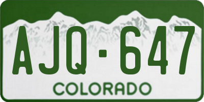 CO license plate AJQ647