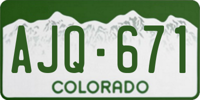 CO license plate AJQ671