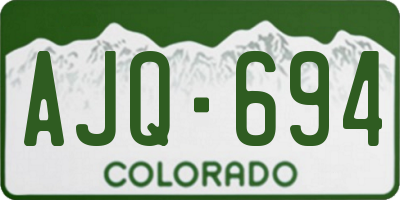 CO license plate AJQ694