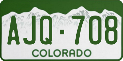 CO license plate AJQ708