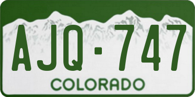 CO license plate AJQ747