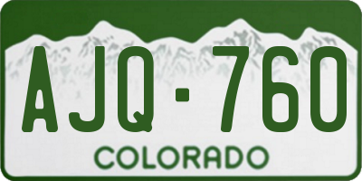 CO license plate AJQ760