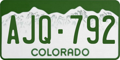 CO license plate AJQ792
