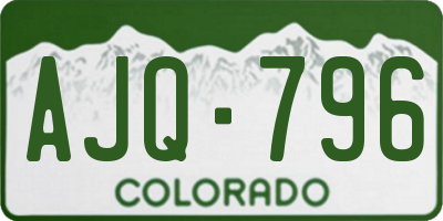 CO license plate AJQ796