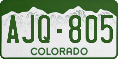 CO license plate AJQ805