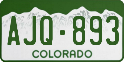CO license plate AJQ893