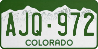 CO license plate AJQ972