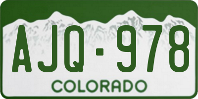 CO license plate AJQ978