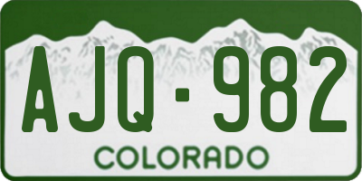 CO license plate AJQ982
