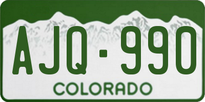 CO license plate AJQ990
