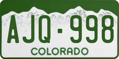 CO license plate AJQ998