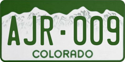 CO license plate AJR009