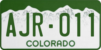 CO license plate AJR011